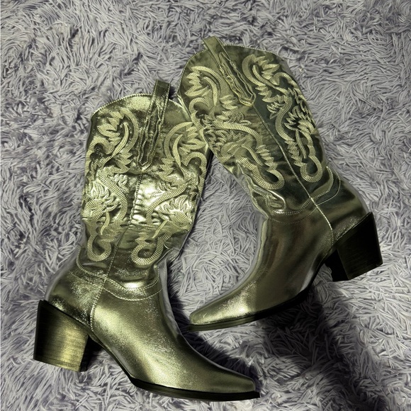METALLIC SILVER WOMEN'S cowboy boots - Picture 4 of 9